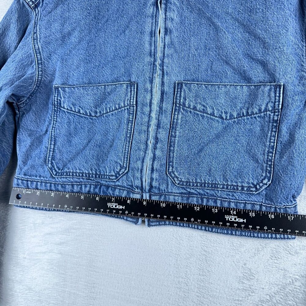 Universal Thread Cropped Denim Jacket Full Zip Up… - image 8